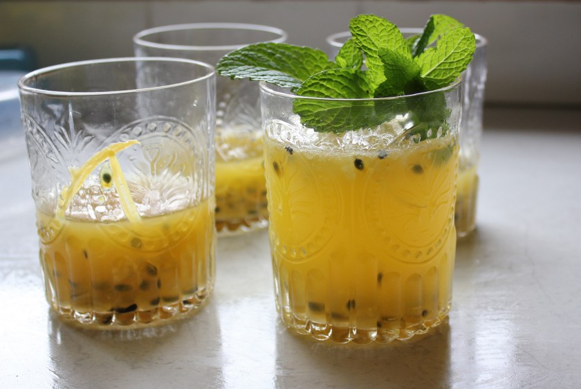 Passionfruit mint cocktail