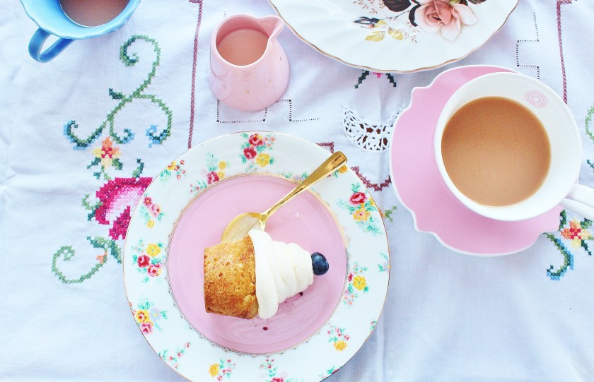 half blueberry cupcake