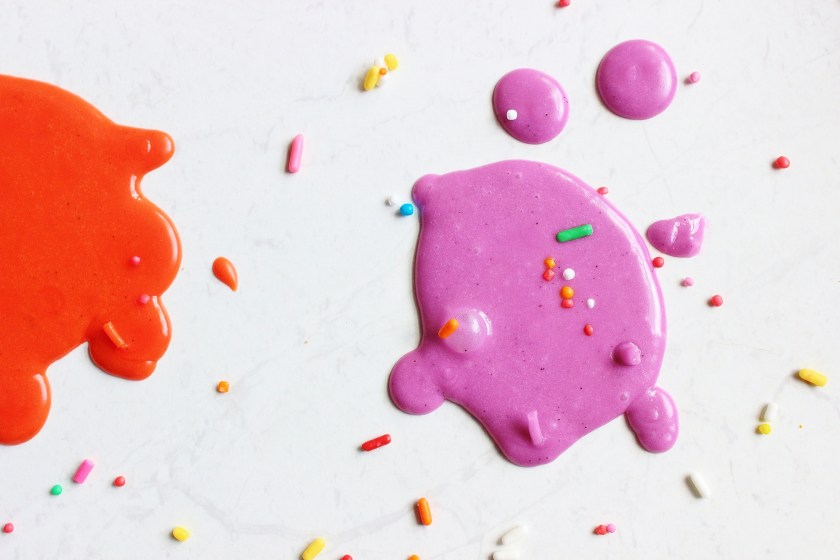 vanilla halloween doughnuts icing splatter purple